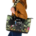 Personalised Australia Cassowary Leather Tote Bag Dinosaur Bird - Rainforest Vibes