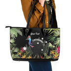 Personalised Australia Cassowary Leather Tote Bag Dinosaur Bird - Rainforest Vibes