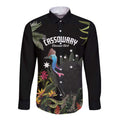 Personalised Australia Cassowary Long Sleeve Button Shirt Dinosaur Bird - Rainforest Vibes