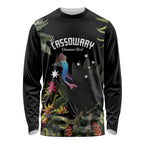 Personalised Australia Cassowary Long Sleeve Shirt Dinosaur Bird - Rainforest Vibes
