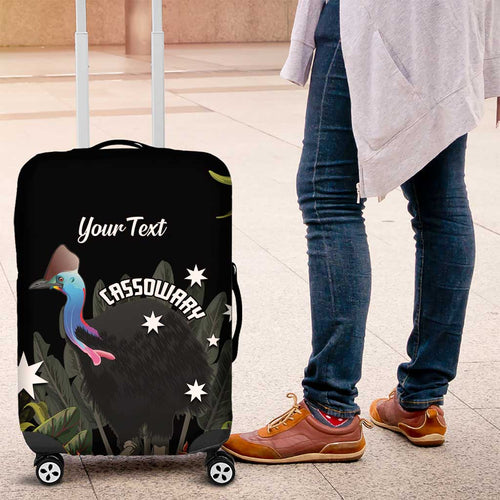 Personalised Australia Cassowary Luggage Cover Dinosaur Bird - Rainforest Vibes