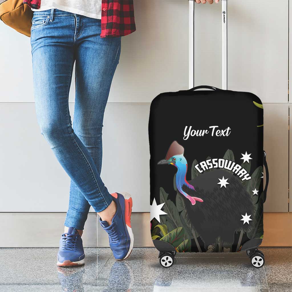 Personalised Australia Cassowary Luggage Cover Dinosaur Bird - Rainforest Vibes