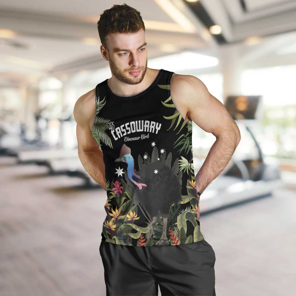 Personalised Australia Cassowary Men Tank Top Dinosaur Bird - Rainforest Vibes