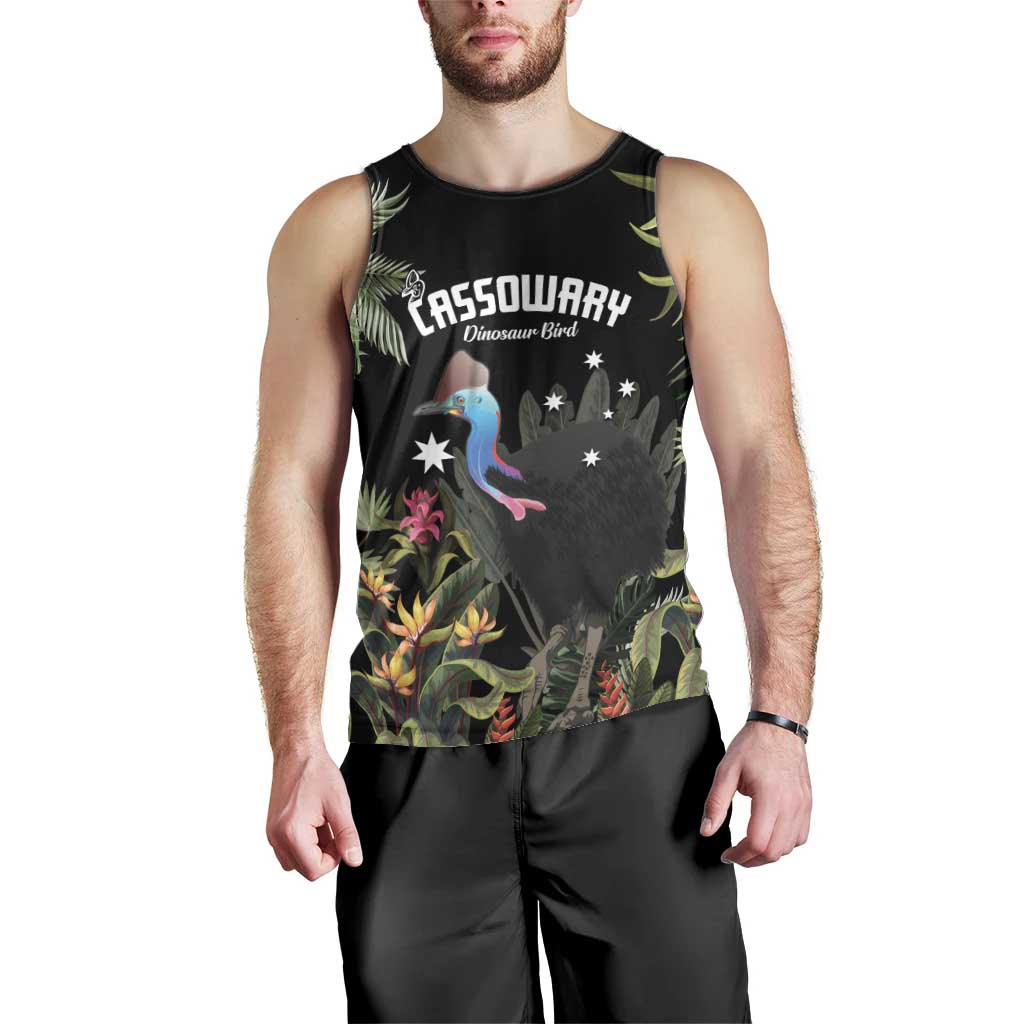 Personalised Australia Cassowary Men Tank Top Dinosaur Bird - Rainforest Vibes