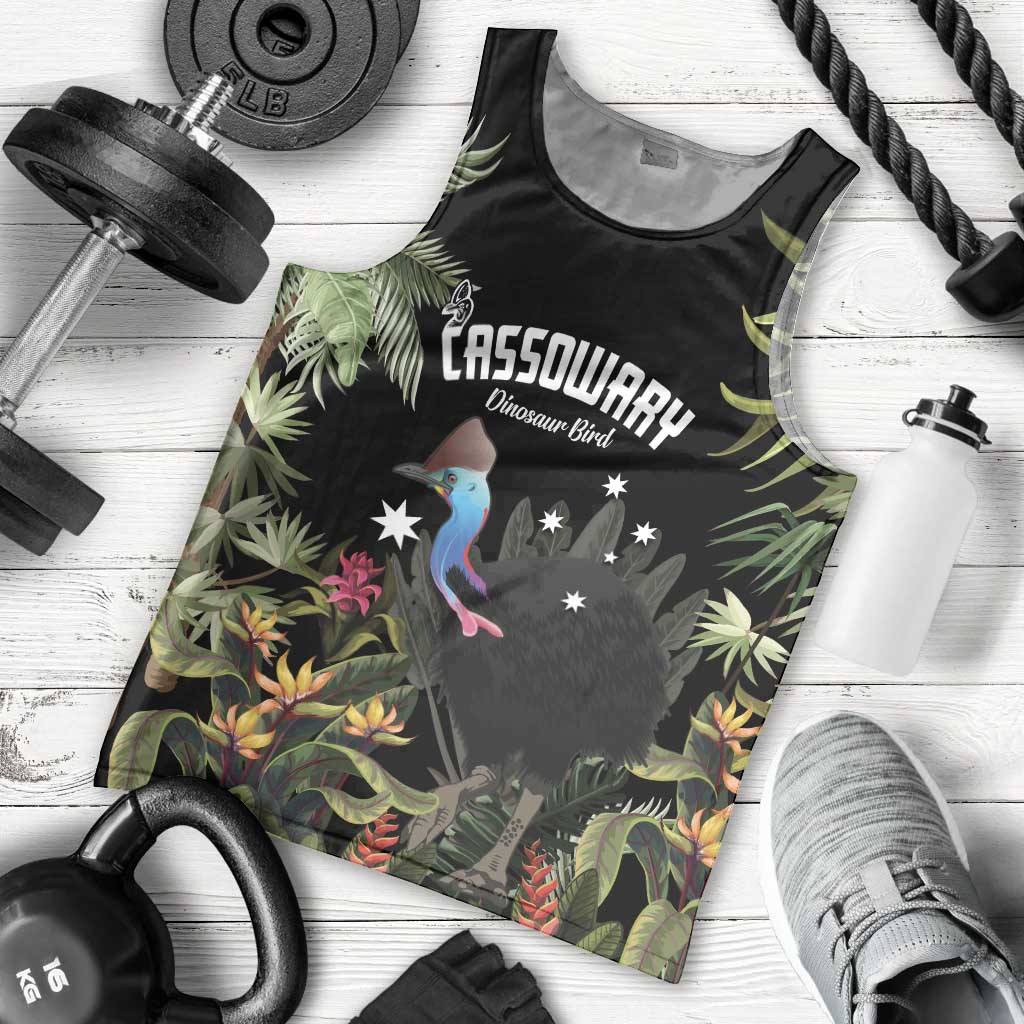 Personalised Australia Cassowary Men Tank Top Dinosaur Bird - Rainforest Vibes