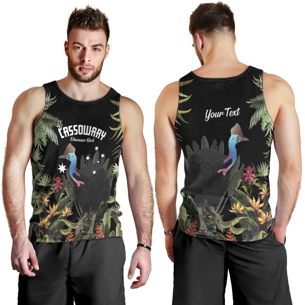 Personalised Australia Cassowary Men Tank Top Dinosaur Bird - Rainforest Vibes