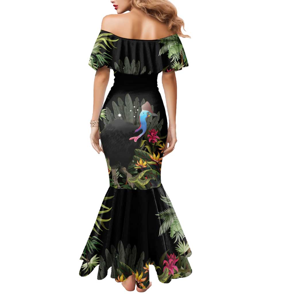 Personalised Australia Cassowary Mermaid Dress Dinosaur Bird - Rainforest Vibes