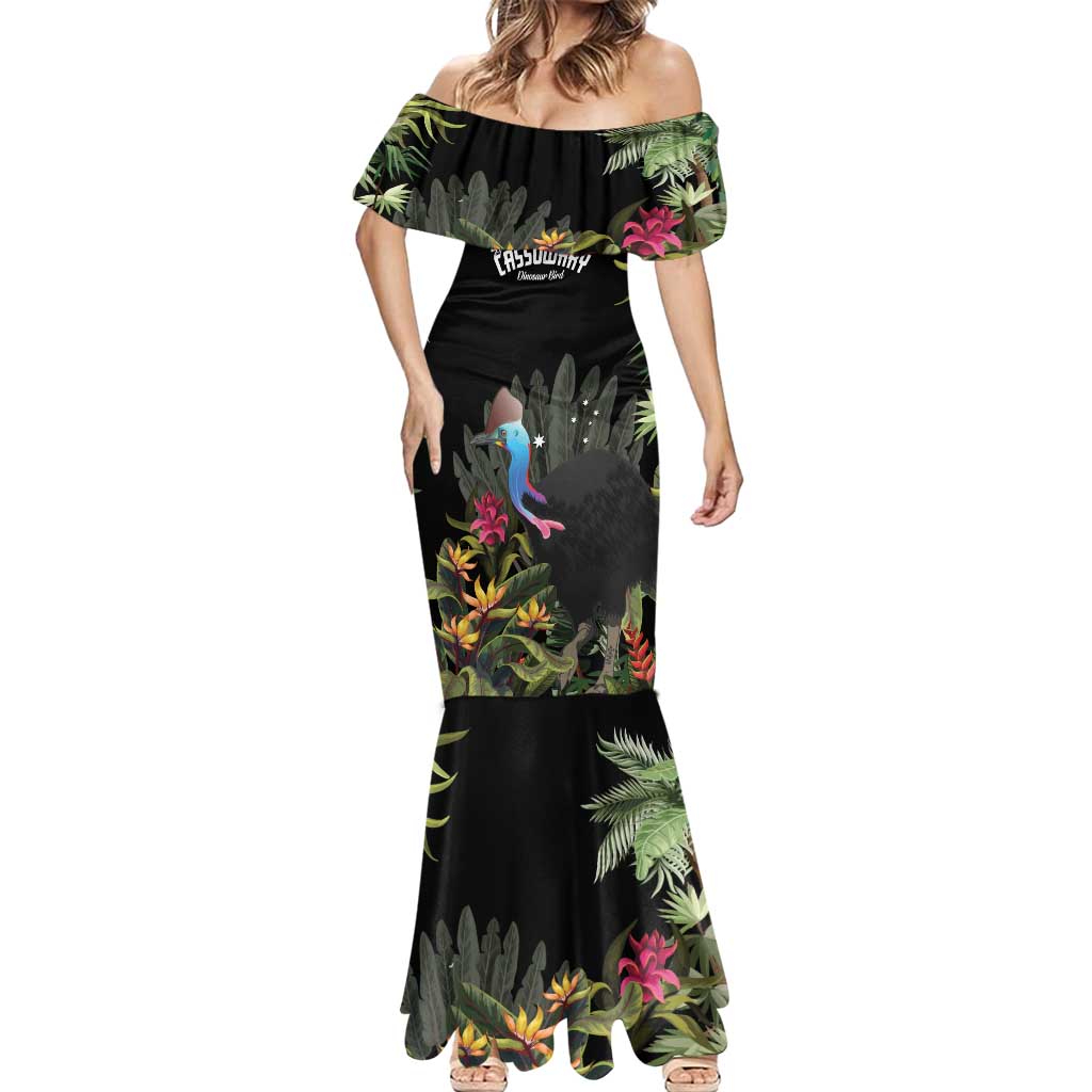 Personalised Australia Cassowary Mermaid Dress Dinosaur Bird - Rainforest Vibes