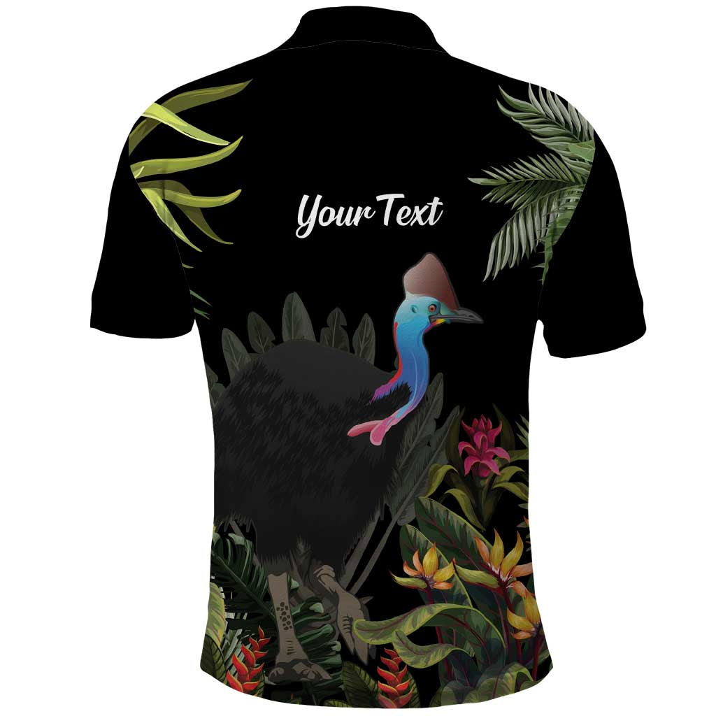 Personalised Australia Cassowary Polo Shirt Dinosaur Bird - Rainforest Vibes