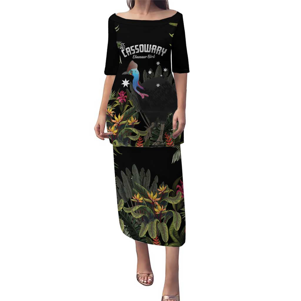 Personalised Australia Cassowary Puletasi Dinosaur Bird - Rainforest Vibes