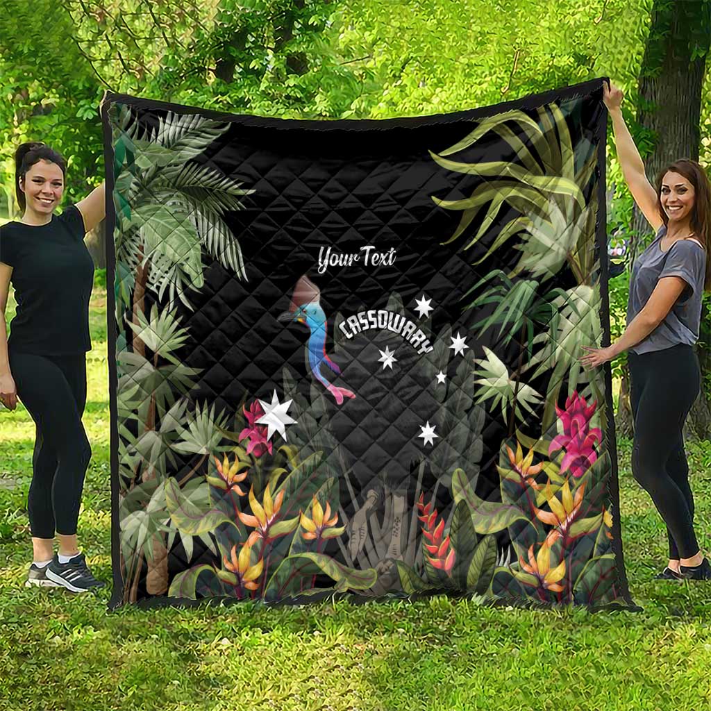 Personalised Australia Cassowary Quilt Dinosaur Bird - Rainforest Vibes