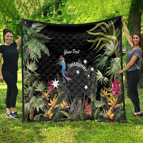 Personalised Australia Cassowary Quilt Dinosaur Bird - Rainforest Vibes