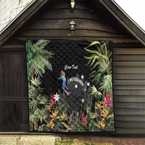 Personalised Australia Cassowary Quilt Dinosaur Bird - Rainforest Vibes