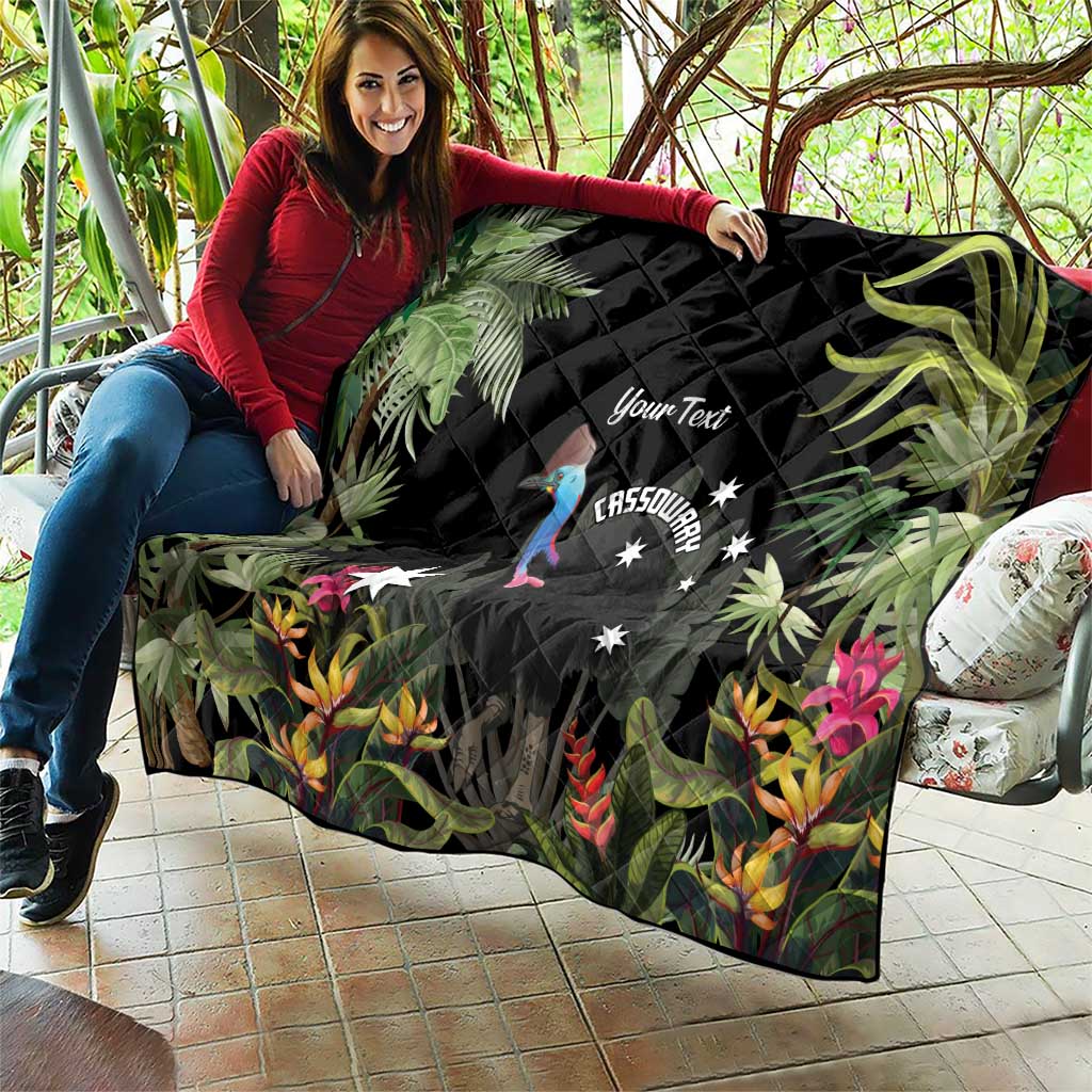 Personalised Australia Cassowary Quilt Dinosaur Bird - Rainforest Vibes