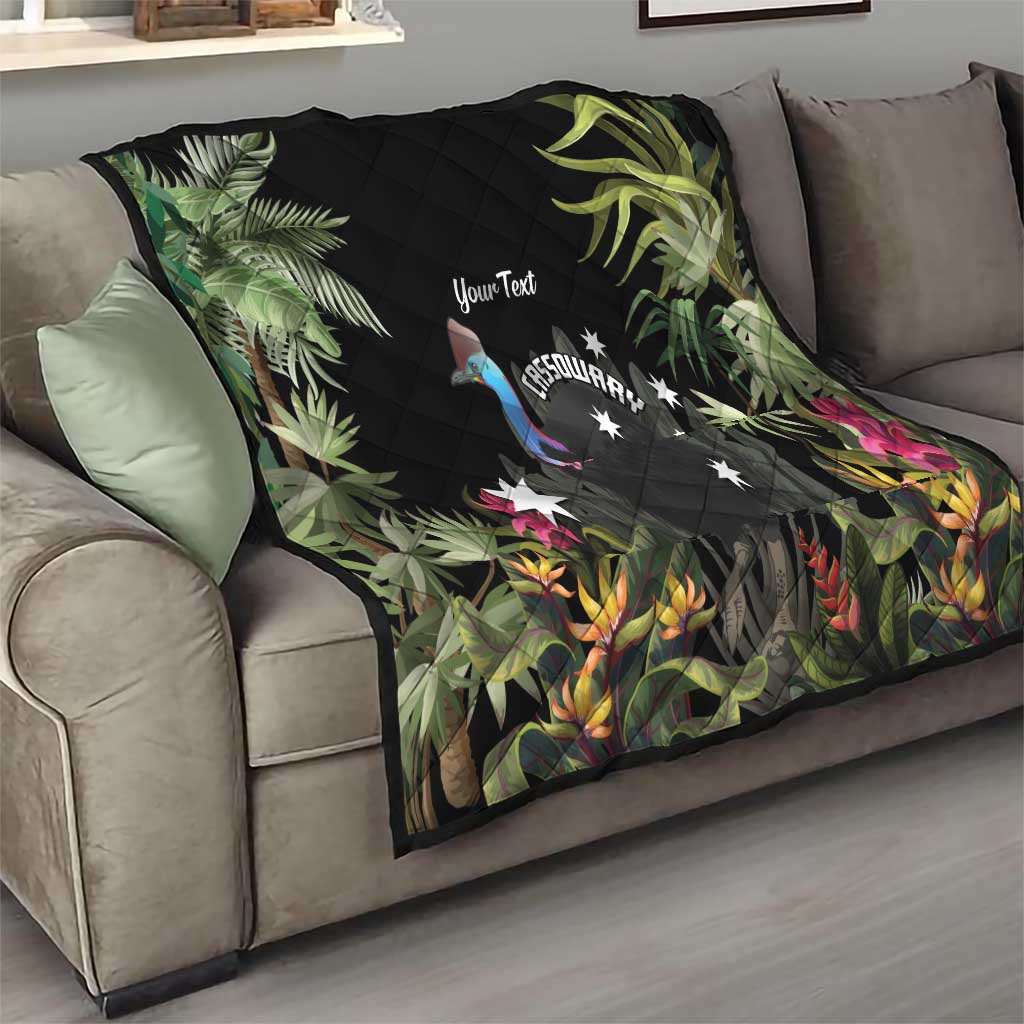 Personalised Australia Cassowary Quilt Dinosaur Bird - Rainforest Vibes