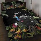 Personalised Australia Cassowary Quilt Bed Set Dinosaur Bird - Rainforest Vibes