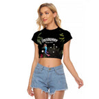 Personalised Australia Cassowary Raglan Cropped T Shirt Dinosaur Bird - Rainforest Vibes