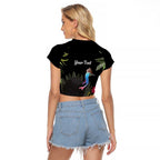 Personalised Australia Cassowary Raglan Cropped T Shirt Dinosaur Bird - Rainforest Vibes