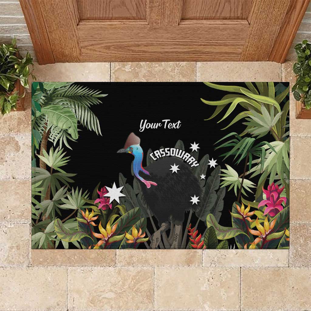 Personalised Australia Cassowary Rubber Doormat Dinosaur Bird - Rainforest Vibes