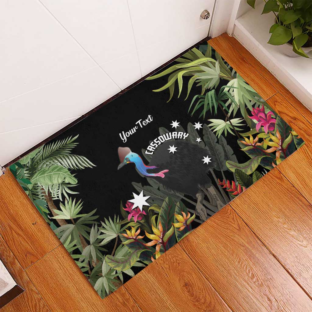 Personalised Australia Cassowary Rubber Doormat Dinosaur Bird - Rainforest Vibes