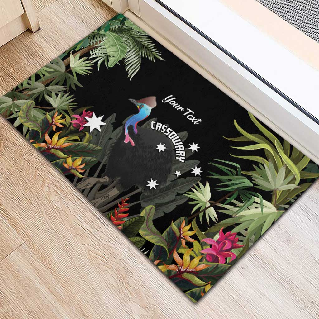 Personalised Australia Cassowary Rubber Doormat Dinosaur Bird - Rainforest Vibes