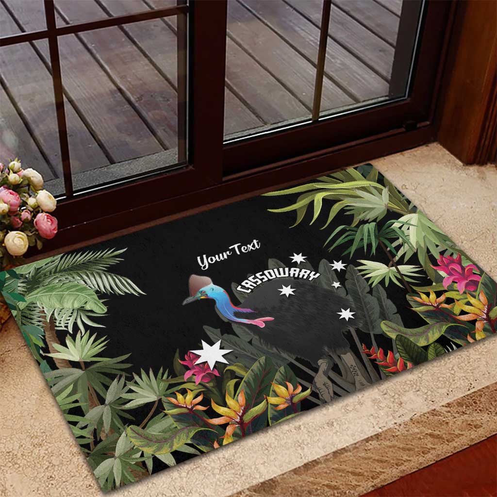 Personalised Australia Cassowary Rubber Doormat Dinosaur Bird - Rainforest Vibes