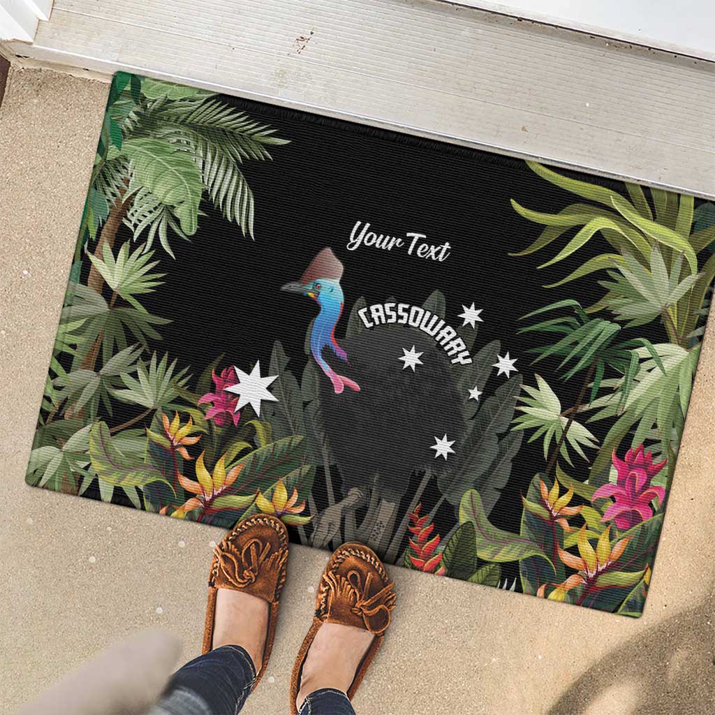 Personalised Australia Cassowary Rubber Doormat Dinosaur Bird - Rainforest Vibes