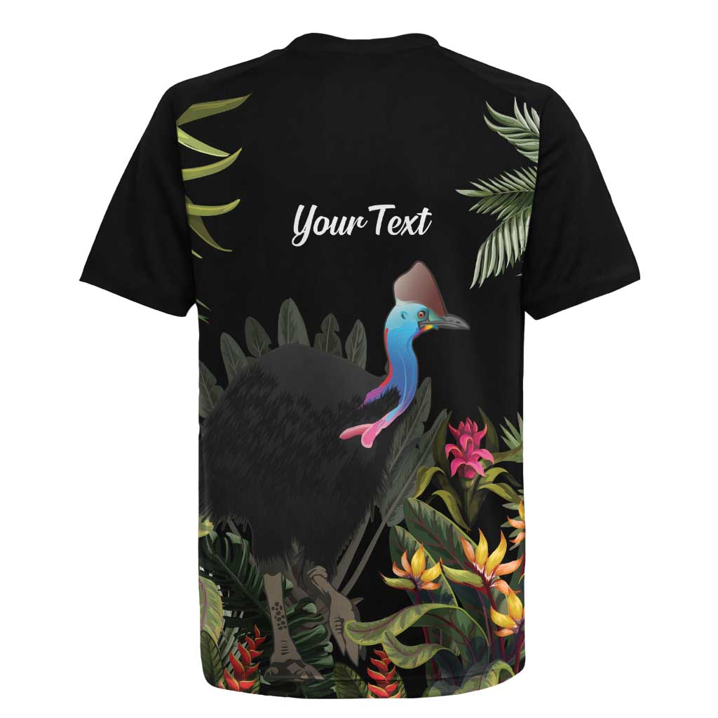 Personalised Australia Cassowary Rugby Jersey Dinosaur Bird - Rainforest Vibes