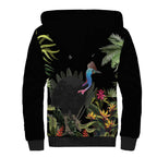 Personalised Australia Cassowary Sherpa Hoodie Dinosaur Bird - Rainforest Vibes