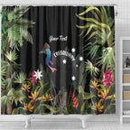 Personalised Australia Cassowary Shower Curtain Dinosaur Bird - Rainforest Vibes