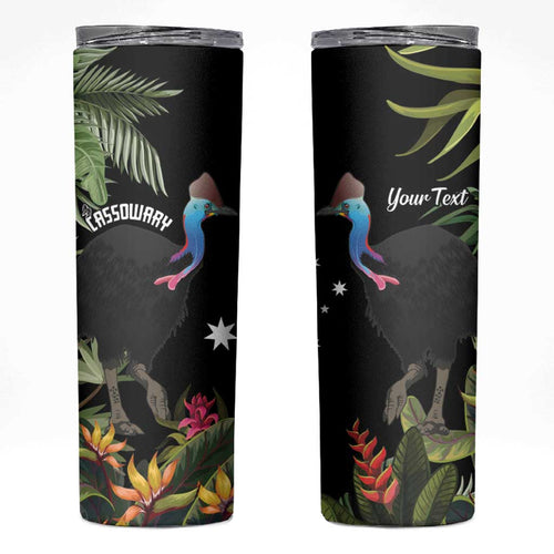 Personalised Australia Cassowary Skinny Tumbler Dinosaur Bird - Rainforest Vibes