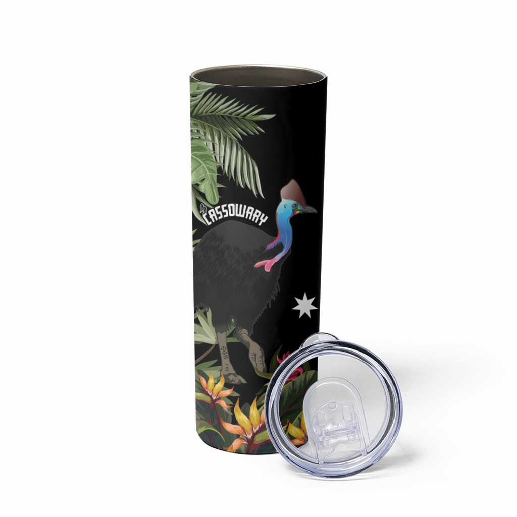 Personalised Australia Cassowary Skinny Tumbler Dinosaur Bird - Rainforest Vibes
