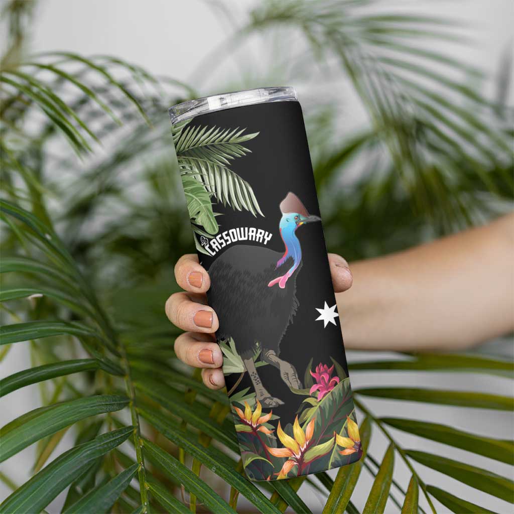 Personalised Australia Cassowary Skinny Tumbler Dinosaur Bird - Rainforest Vibes
