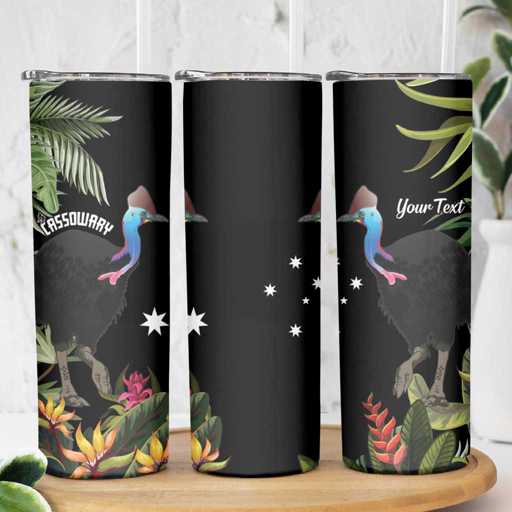Personalised Australia Cassowary Skinny Tumbler Dinosaur Bird - Rainforest Vibes