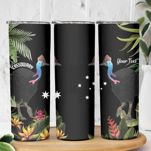 Personalised Australia Cassowary Skinny Tumbler Dinosaur Bird - Rainforest Vibes