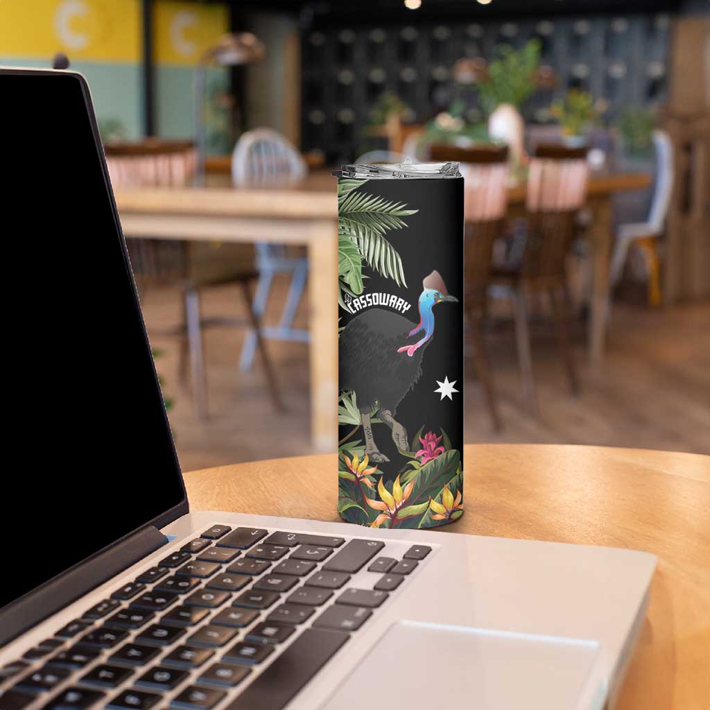 Personalised Australia Cassowary Skinny Tumbler Dinosaur Bird - Rainforest Vibes