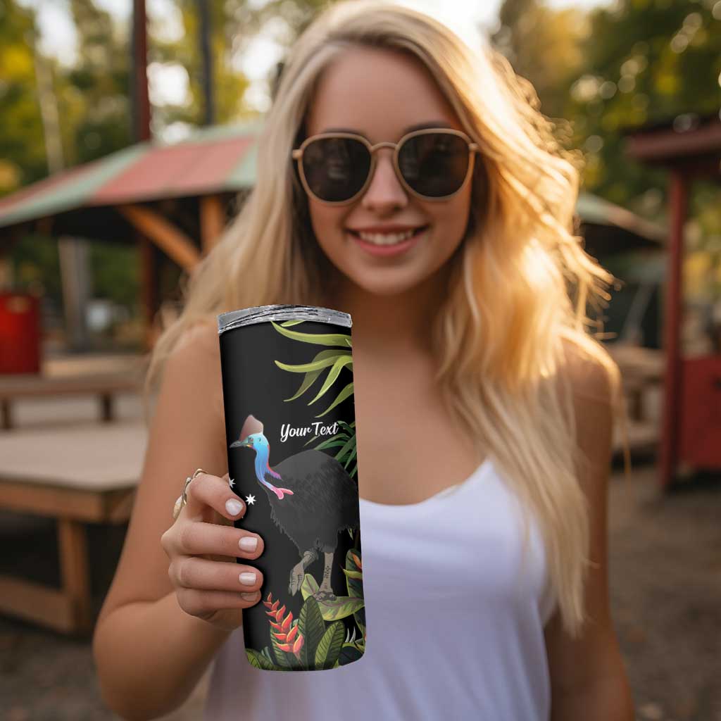 Personalised Australia Cassowary Skinny Tumbler Dinosaur Bird - Rainforest Vibes