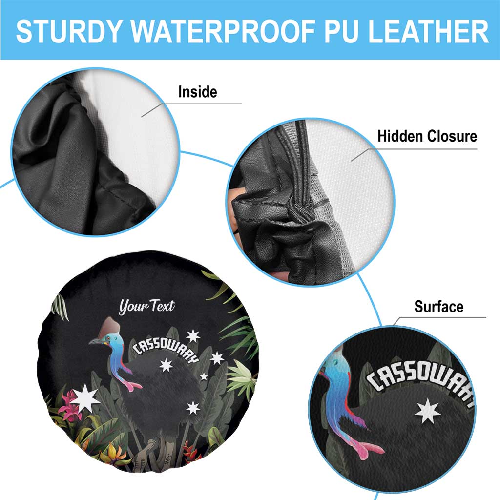 Personalised Australia Cassowary Spare Tire Cover Dinosaur Bird - Rainforest Vibes