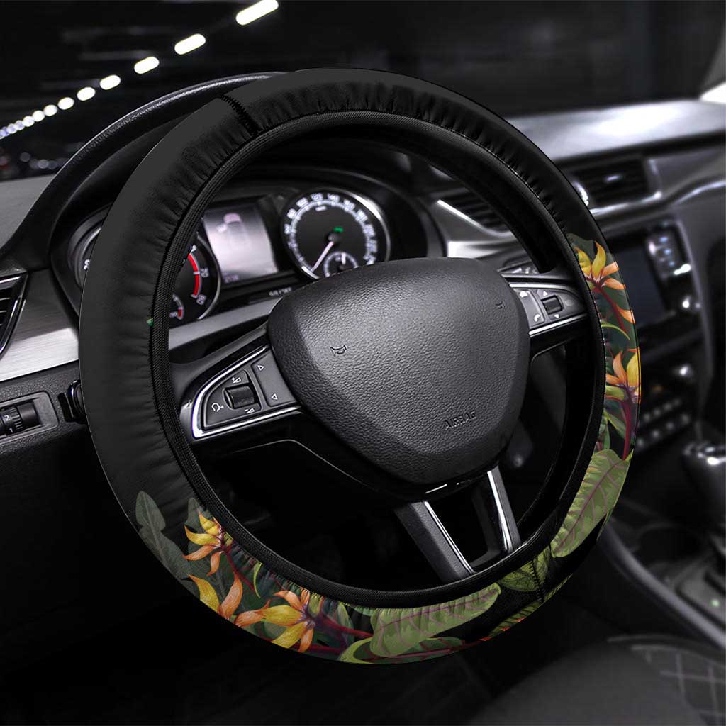 Australia Cassowary Steering Wheel Cover Dinosaur Bird - Rainforest Vibes