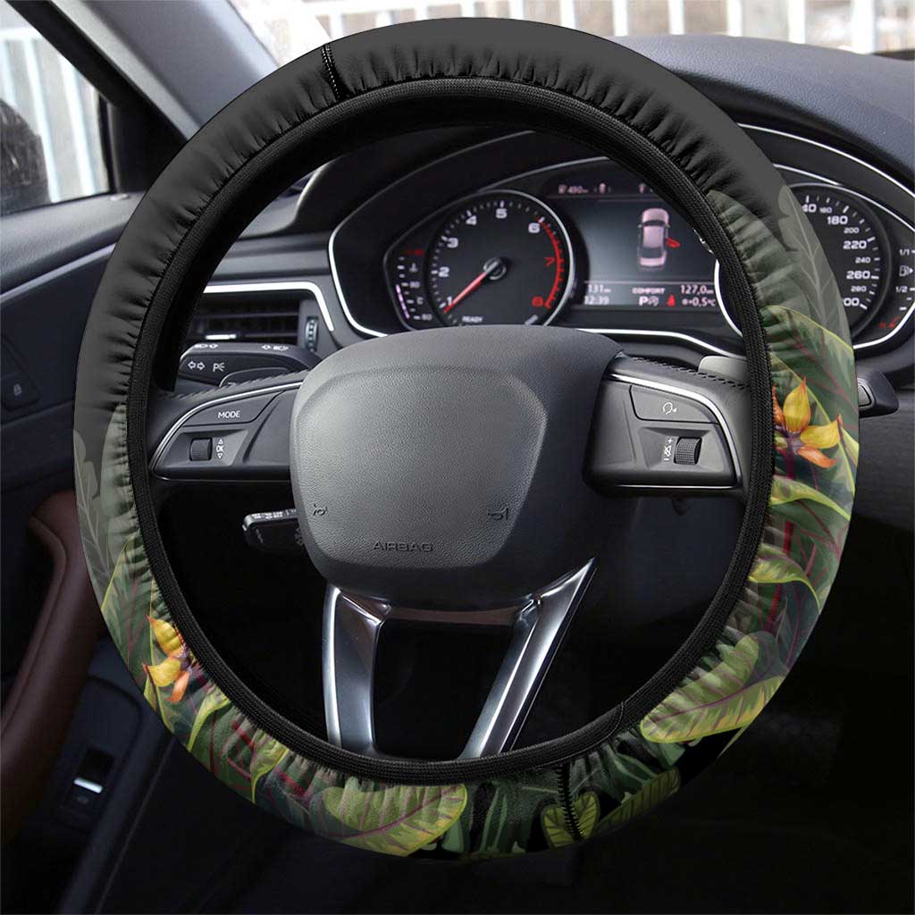 Australia Cassowary Steering Wheel Cover Dinosaur Bird - Rainforest Vibes