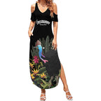 Personalised Australia Cassowary Summer Maxi Dress Dinosaur Bird - Rainforest Vibes