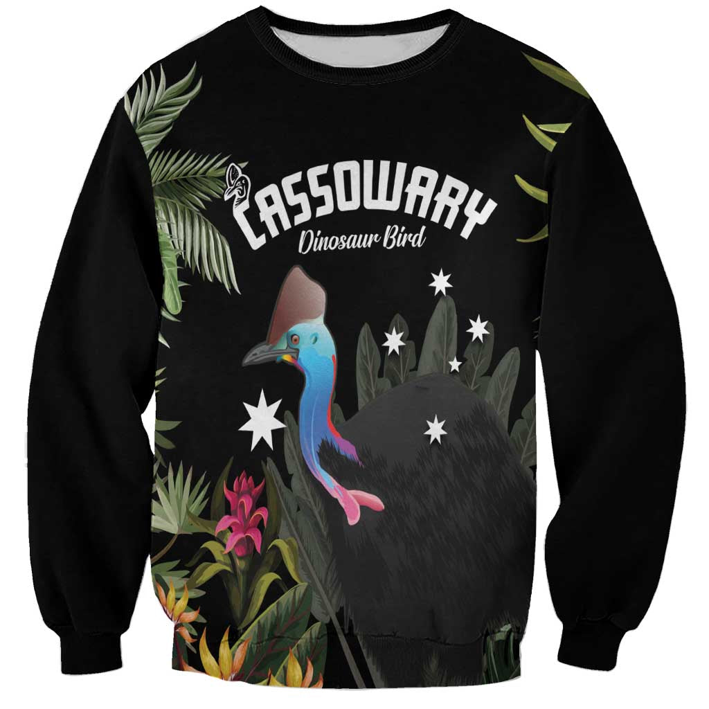 Personalised Australia Cassowary Sweatshirt Dinosaur Bird - Rainforest Vibes