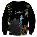 Personalised Australia Cassowary Sweatshirt Dinosaur Bird - Rainforest Vibes