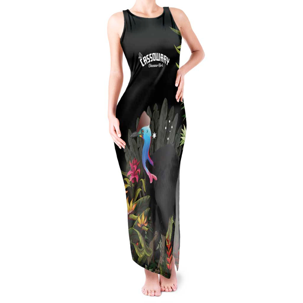 Personalised Australia Cassowary Tank Maxi Dress Dinosaur Bird - Rainforest Vibes