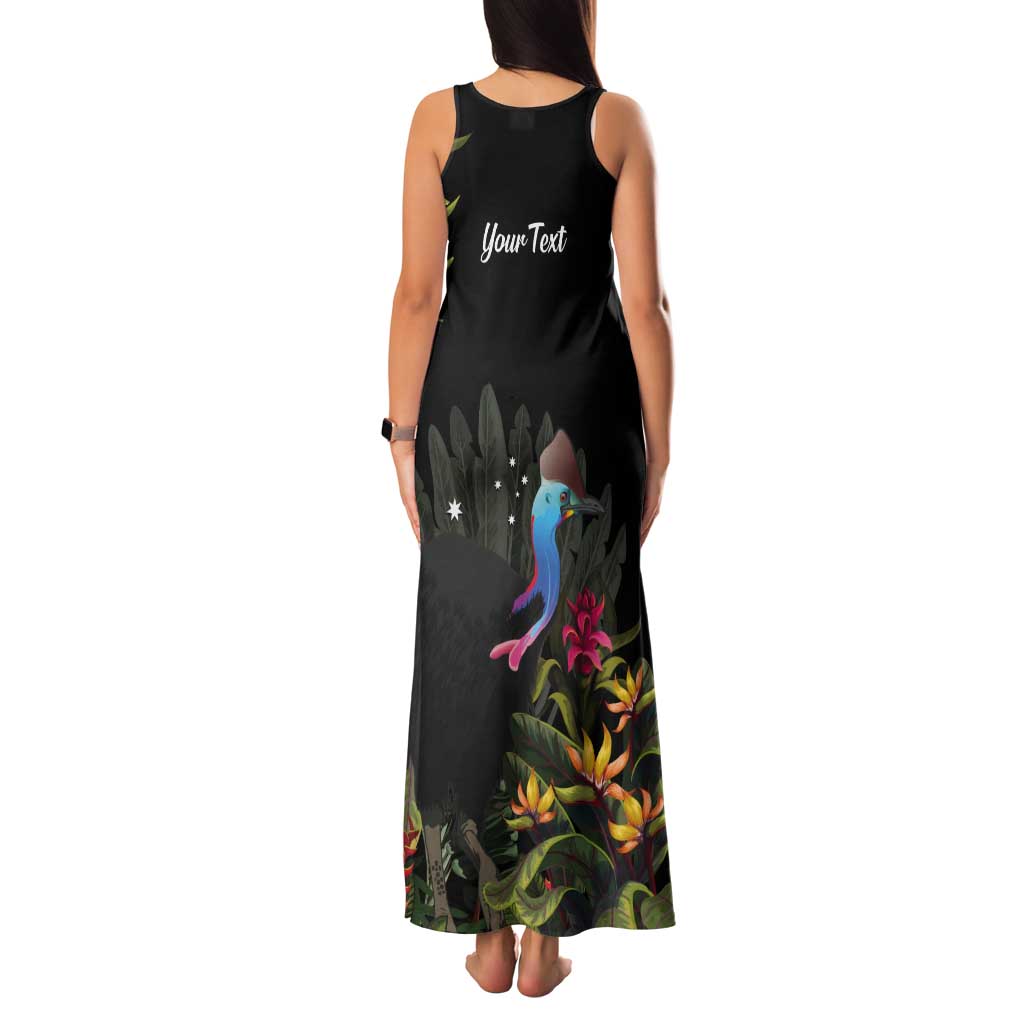 Personalised Australia Cassowary Tank Maxi Dress Dinosaur Bird - Rainforest Vibes