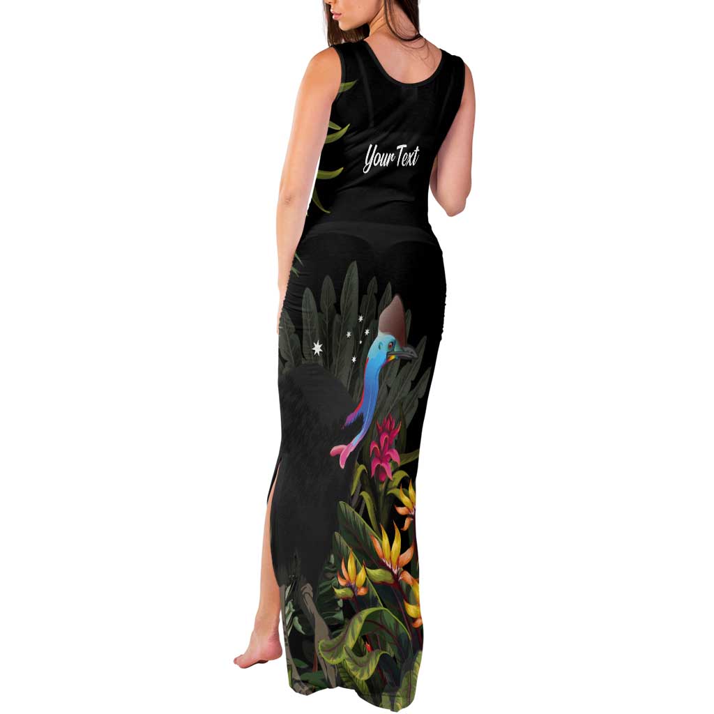 Personalised Australia Cassowary Tank Maxi Dress Dinosaur Bird - Rainforest Vibes