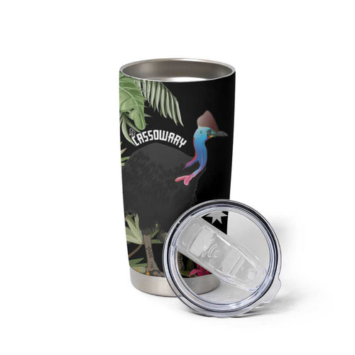 Personalised Australia Cassowary Tumbler Cup Dinosaur Bird - Rainforest Vibes