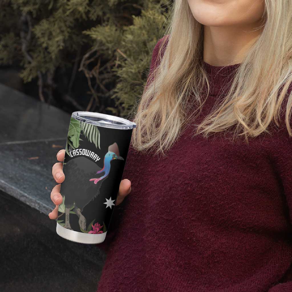 Personalised Australia Cassowary Tumbler Cup Dinosaur Bird - Rainforest Vibes