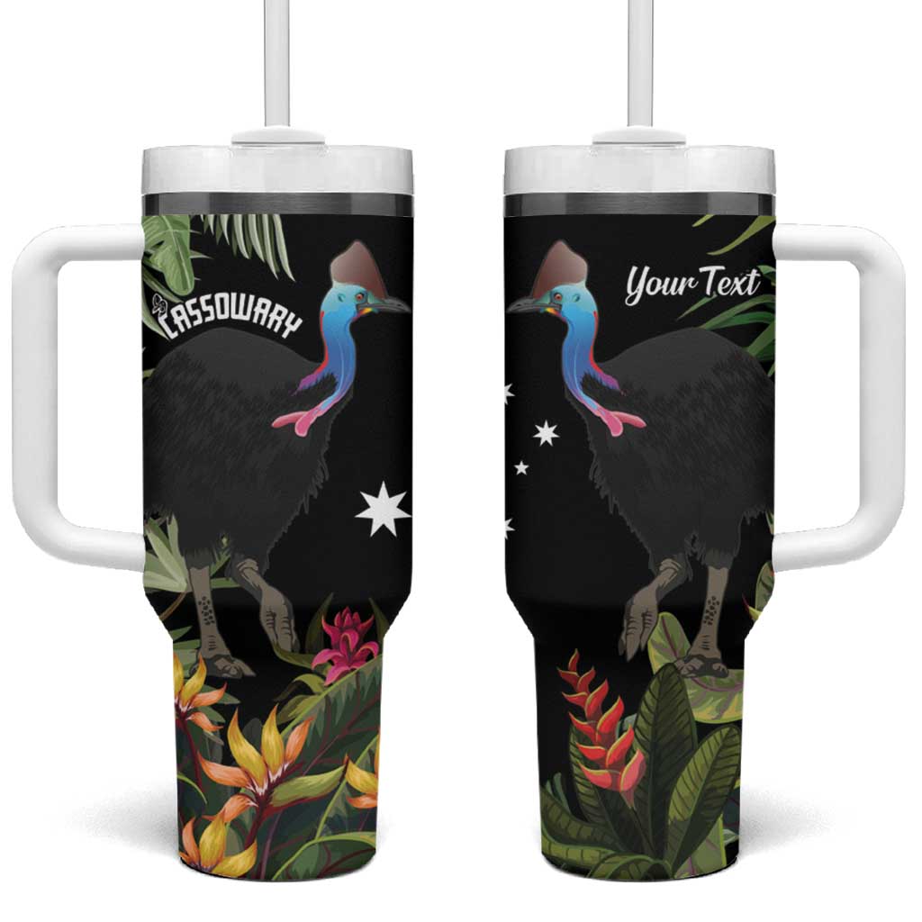 Personalised Australia Cassowary Tumbler With Handle Dinosaur Bird - Rainforest Vibes