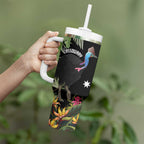 Personalised Australia Cassowary Tumbler With Handle Dinosaur Bird - Rainforest Vibes
